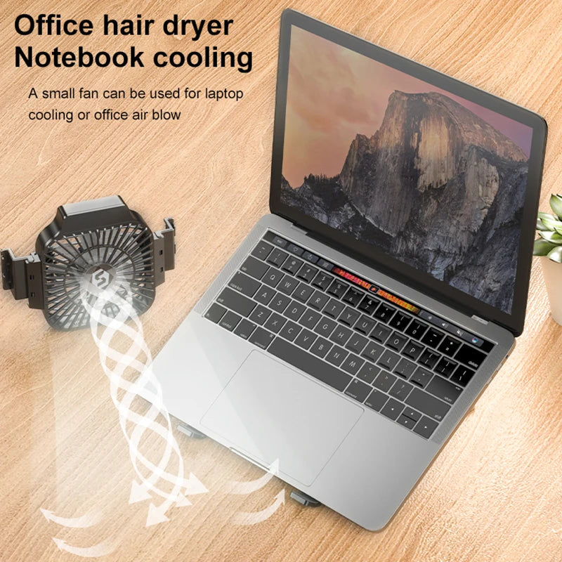 Portable Laptop Cooling Stand with Fan Foldable Aluminum Alloy Notebook Cooler Pad Holder Adjustable For 17inch Laptop Tablet